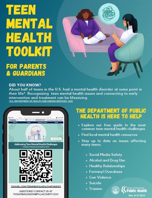 flyer person sitting on pink couch person sitting on green couch phone on bottom with qrq code